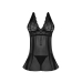 Babydoll with Open Back and G-String Set - L/XL - Black
