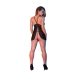 Babydoll with Open Back and G-String Set - L/XL - Black