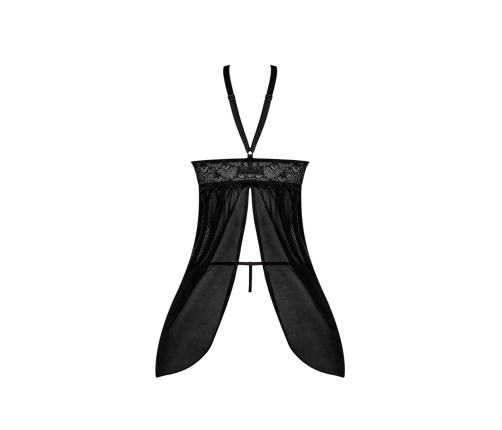 Babydoll with Open Back and G-String Set - S/M - Black