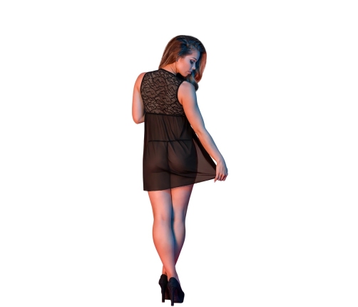 Babydoll with Open Back and G-String Set - L/XL - Black