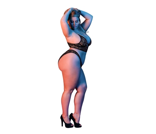 Underwired Bralette and Panty Set - 2X - Black