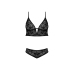 Underwired Bralette and Panty Set - S/M - Black