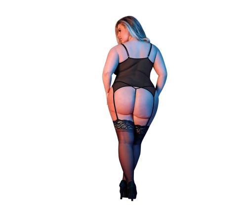 Merry Widow and G-String Set - 2X - Black