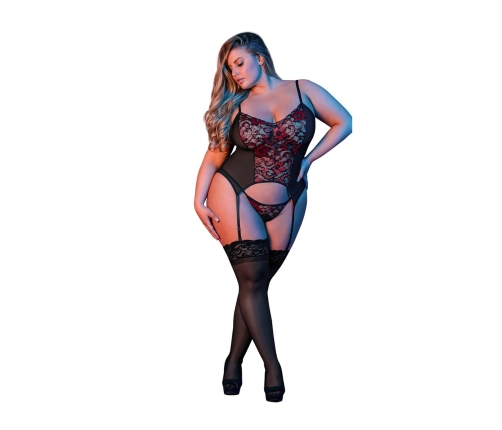Merry Widow and G-String Set - 2X - Black