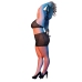 Polka Dot Mesh Halter and Skirt Set - 2X - Black