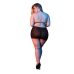 Polka Dot Mesh Halter and Skirt Set - 2X - Black