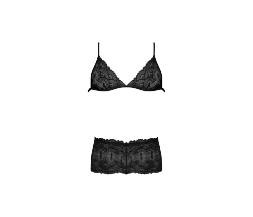 Triangle Bra and Cheeky Brief Set - L/XL - Black
