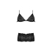 Triangle Bra and Cheeky Brief Set - L/XL - Black