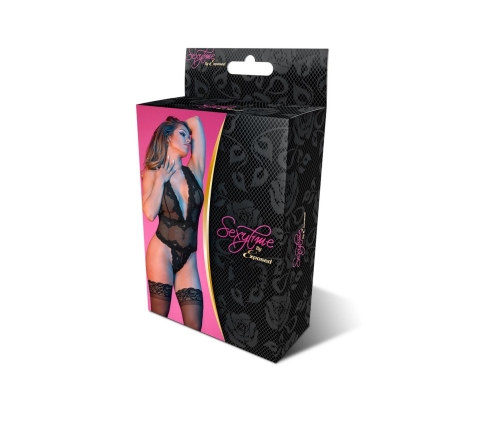 Deep Look Halter Teddy - S/M - Black