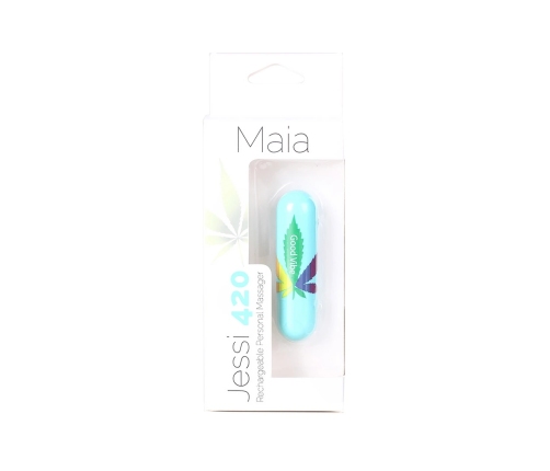 Maia Toys Jessi 420 Mini Bullet Vibrator Teal Blue Rechargeable 10-Mode
