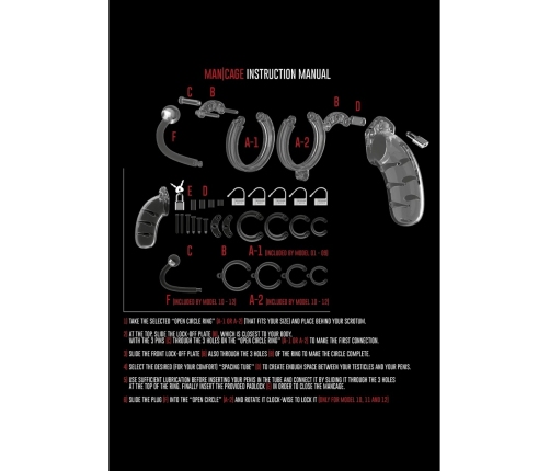 ManCage Model 10 Polycarbonate Chastity System with Plug 3.5"/9cm