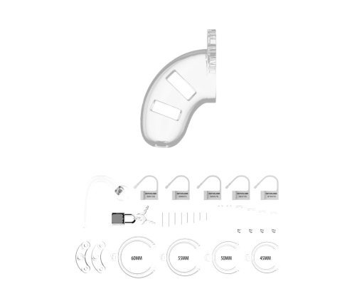 ManCage Model 10 Polycarbonate Chastity System with Plug 3.5"/9cm