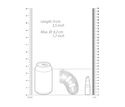 ManCage Model 10 Polycarbonate Chastity System with Plug 3.5"/9cm