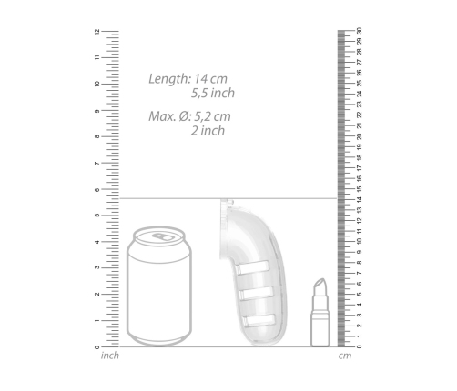 Model 12 Chastity Cock Cage with Plug - 5.5 / 14 cm