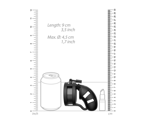 Model 18 Chastity Cock Cage with Ballsplitter - 3.5 / 9 cm