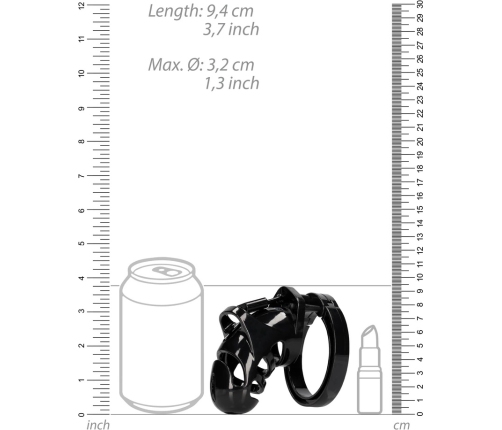 Model 25 - Chastity Cage - 3.5'' / 9 cm - Black
