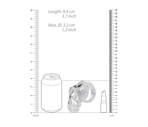 Model 25 - Chastity Cage - 3.5'' / 9 cm - Transparent