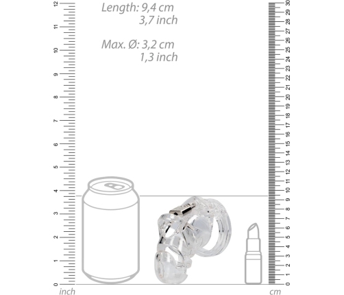Model 25 - Chastity Cage - 3.5'' / 9 cm - Transparent