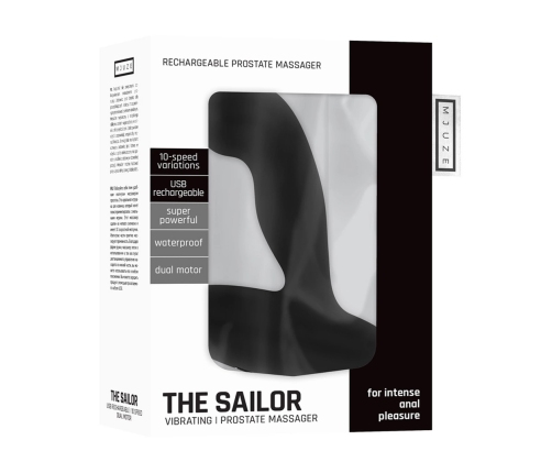 Sailor Black - Vibrating Silicone Prostate Massager, 10-Mode, Rechargeable