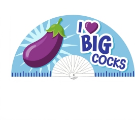 I Love Big Cocks Fan 64 cm - Purple/Blue Decorative Model