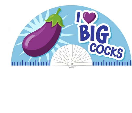 I Love Big Cocks Fan 64 cm - Purple/Blue Decorative Model