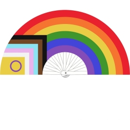 LGBTQIA Rainbow Fan 64 cm - Colorful Polyester Canvas Accessory