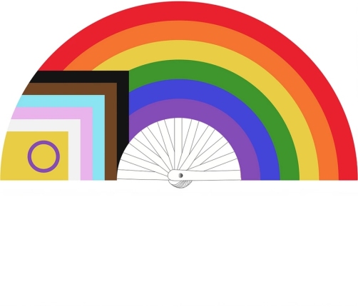LGBTQIA Rainbow Fan 64 cm - Colorful Polyester Canvas Accessory