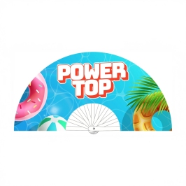 Power Top Decorative Hand Fan Multicolor 64 cm Sturdy Polyester Canvas