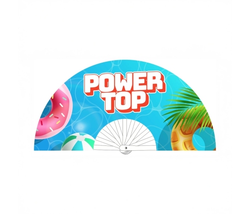 Power Top Decorative Hand Fan Multicolor 64 cm Sturdy Polyester Canvas