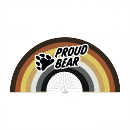 Proud Bear Decorative Fan 64 cm Multicolor - Durable Polyester Canvas