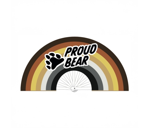 Proud Bear Decorative Fan 64 cm Multicolor - Durable Polyester Canvas