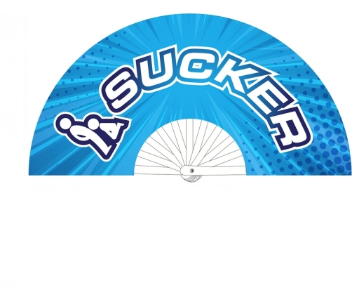 Sucker Decorative Fan 64 cm Blue - Modern Wall Accessory