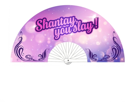 Shantay You Slay Decorative Folding Fan 64cm Purple Canvas