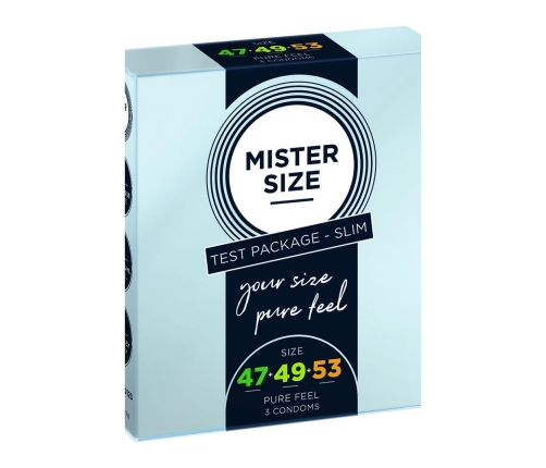 Mister Size Pure Feel Test Kit Slim Condoms 47/49/53mm 3-Pack