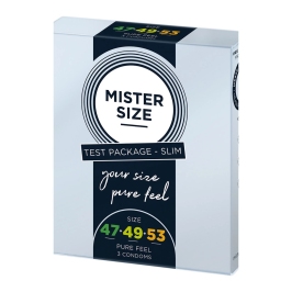 Mister Size Pure Feel Test Kit Slim Condoms 47/49/53mm 3-Pack