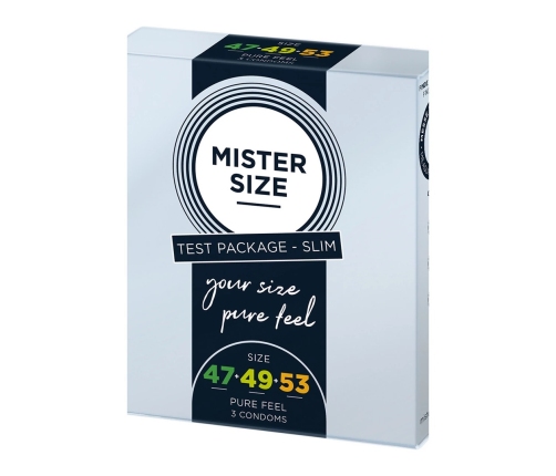 Mister Size Pure Feel Test Kit Slim Condoms 47/49/53mm 3-Pack