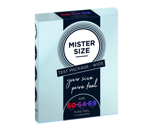 MISTER SIZE Pure Feel Test Pack 3 Sizes 60/64/69mm - 9 Condoms