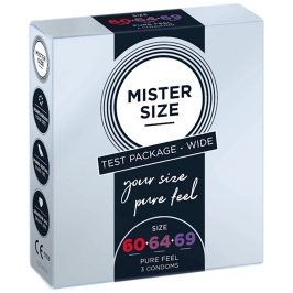 MISTER SIZE Pure Feel Test Pack 3 Sizes 60/64/69mm - 9 Condoms
