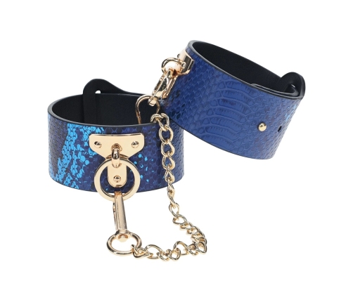 Ouch! Florence Collection Leg Cuffs Blue - Adjustable Bonded Leather