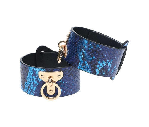 Ouch! Florence Collection Leg Cuffs Blue - Adjustable Bonded Leather