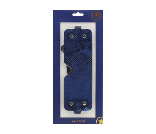 Ouch! Florence Collection Eye Mask Blue - Bonded Leather, Iridescent Finish