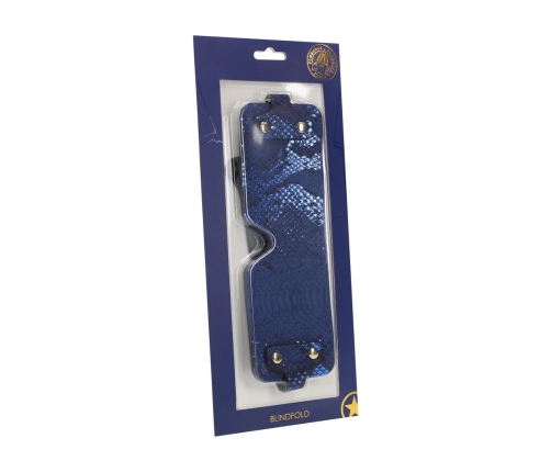 Ouch! Florence Collection Eye Mask Blue - Bonded Leather, Iridescent Finish