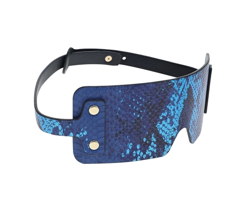 Ouch! Florence Collection Eye Mask Blue - Bonded Leather, Iridescent Finish