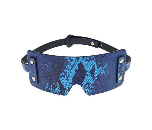 Ouch! Florence Collection Eye Mask Blue - Bonded Leather, Iridescent Finish