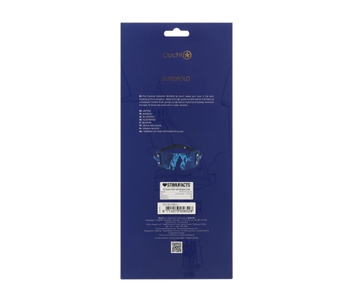 Ouch! Florence Collection Eye Mask Blue - Bonded Leather, Iridescent Finish