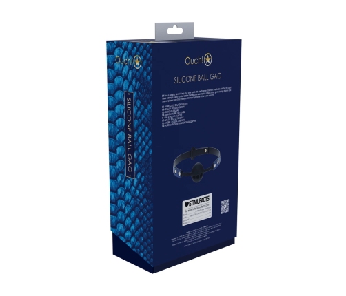 Ouch! Florence Collection Silicone Ventilated Ball Gag Blue Adjustable