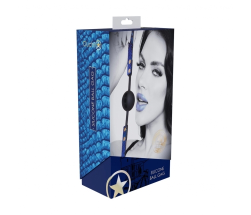 Ouch! Florence Collection Silicone Ventilated Ball Gag Blue Adjustable