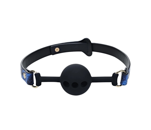Ouch! Florence Collection Silicone Ventilated Ball Gag Blue Adjustable