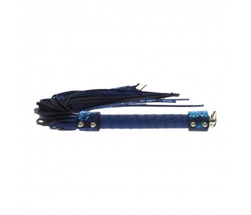 Ouch! Florence Collection Intimate Flogger Blue, Bonded Leather, Iridescent Finish