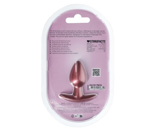 Ouch! Silicone Intimate Plug Small 6.5 cm - Rose Gold Metallic Finish
